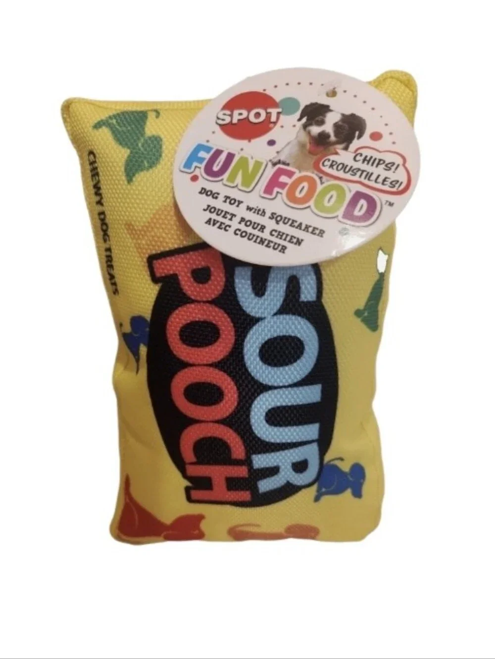 Fun Food 'Sour Pooch' Yellow Squeaky Dog Toy